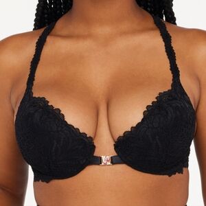 Savage X Fenty Romantic Corded Lace Front-Closure Push-Up Bra 36 D